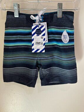 NWT Pumpkin Patch Logan Striped Board Shorts Dress Blue Size 3T DS